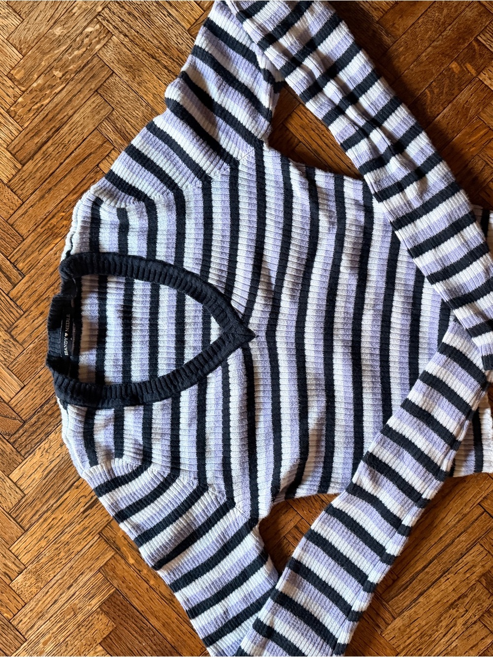 Brady Melville Striped V-Neck Crop Top